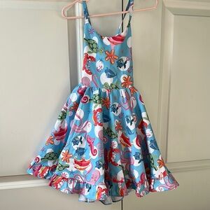 Colorful Sea Life Print Twirl Dress